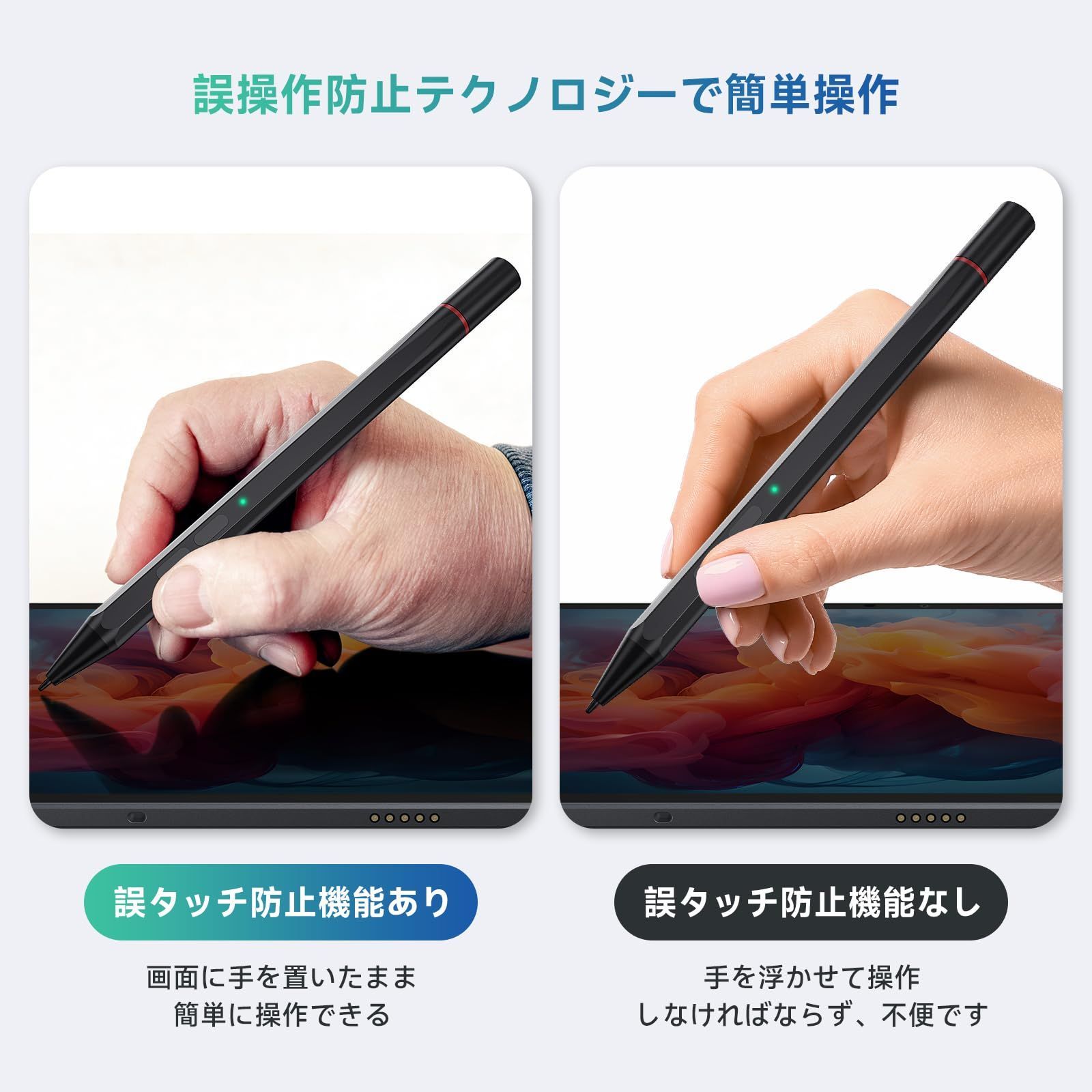 送料無料の商品多数！ 人気商品 4096段階筆圧感度 4096ペン対応タブレット 高感度 超精密 4096レベルスタイラスペン 自動接続 誤作動防止 Proタッチペン 単4形4A電池内蔵 長いバッテリー寿命 Pad 交換 なペン先が2本付属 iPlay60 Pad iPlay6