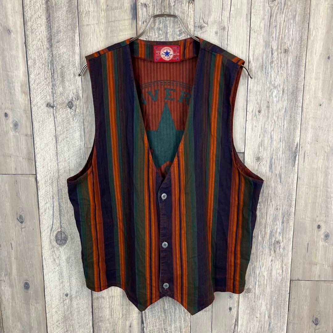 OLD CONVERSE 90s コンバース 米国製 ストライプ ベスト L