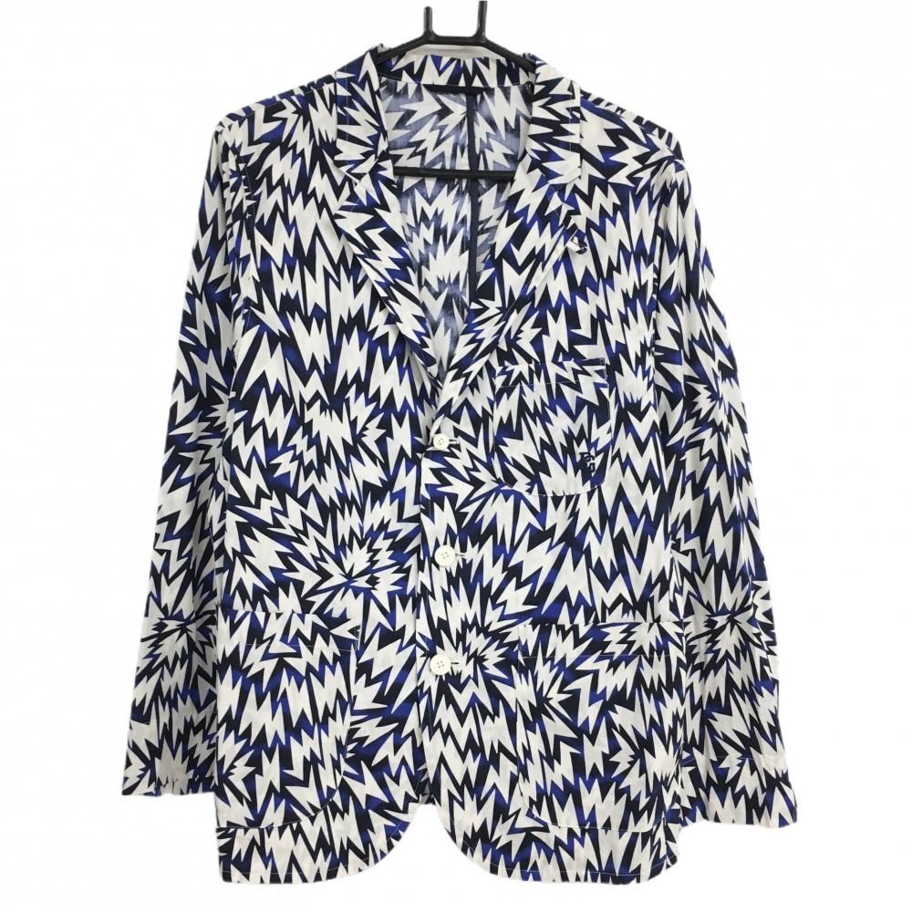 未使用★PEARLY GATES 星柄ジャケット(0) PEARLY GATES パーリーゲイツ 中綿ニットジャケット グレー×ベージュ