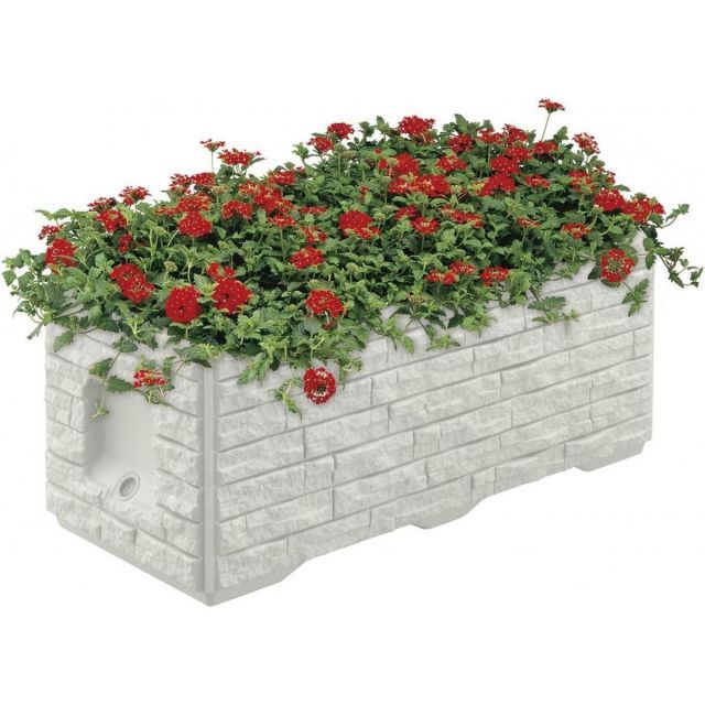 リッチェル タウンプランターWS 100型 石積 サンドグレー 大容量 底面給水機能付き