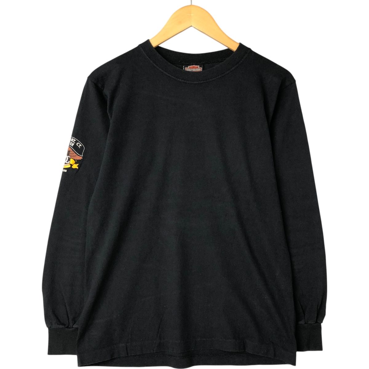 古着 ハーレーダビッドソン Harley-Davidson 鷲柄 イーグル柄 バックプリント ロングTシャツ ロンT レディースM相当|eaa550917