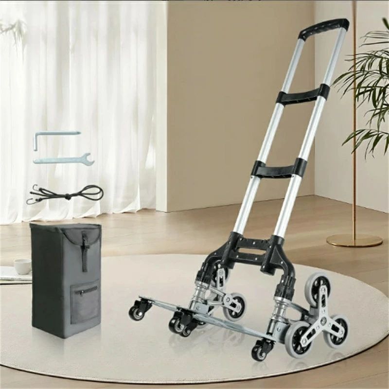 キャリーカート Stair Climbing Cart 台車 コンパクト折りたたみ式 ハンドトラック3輪キャスター 階段昇降 折畳み 軽量 静音 防水収納袋 ゴムロープ両端フック hwyp0112 東祥