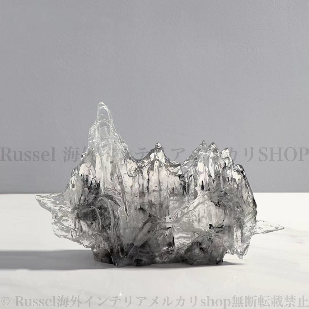 山水 装飾 オブジェ インテリア 置物 雑貨 玄関 リビング 寝室 おしゃれ ホームデコ 芸術 モダン シンプル 透明 クリア
