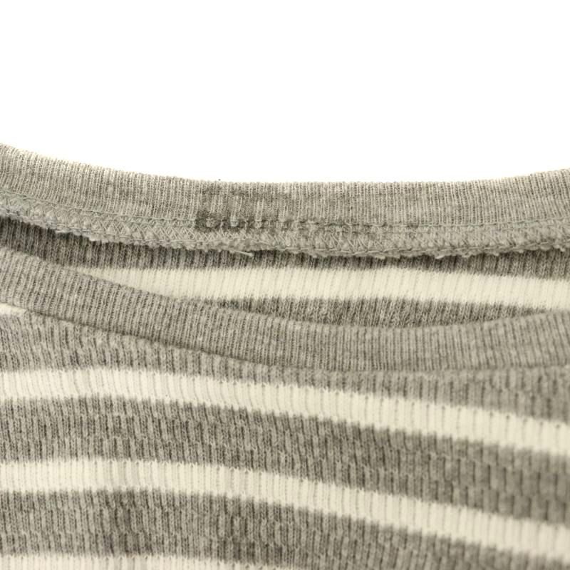 グッドグリーフ Good Grief アパルトモン取扱い Border Thermal Top ニット カットソー 長袖 ボーダー F グレー 白 ホワイト /AQ グッドグリーフ Good Grief アパルトモン取扱い Border Thermal