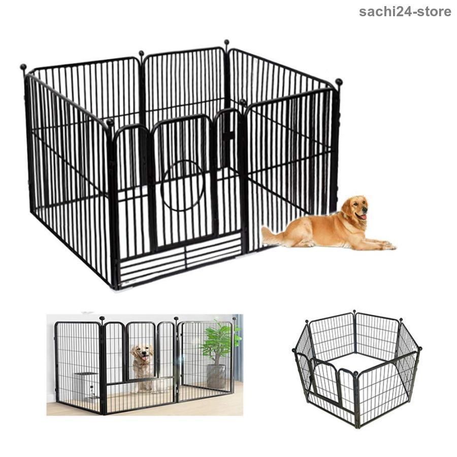 ペットサークル スチール製 ペットフェンス 犬ゲージ ドア付き DIY 脱走防止柵 侵入防止 大型犬用 ゲート 中型犬 6枚 屋内 屋外 留守番 取WP人気注目