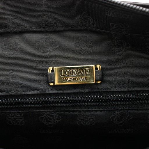 ロエベ 極美品✨アナグラム ラムレザージャケット 黒 ロエベLOEWEラムレザーテーラードレザージャケット