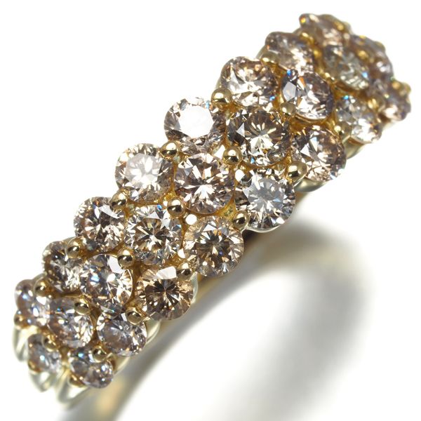 GSTV リング ブラウンダイヤ ダイヤモンド 1.50ct パヴェ 11号