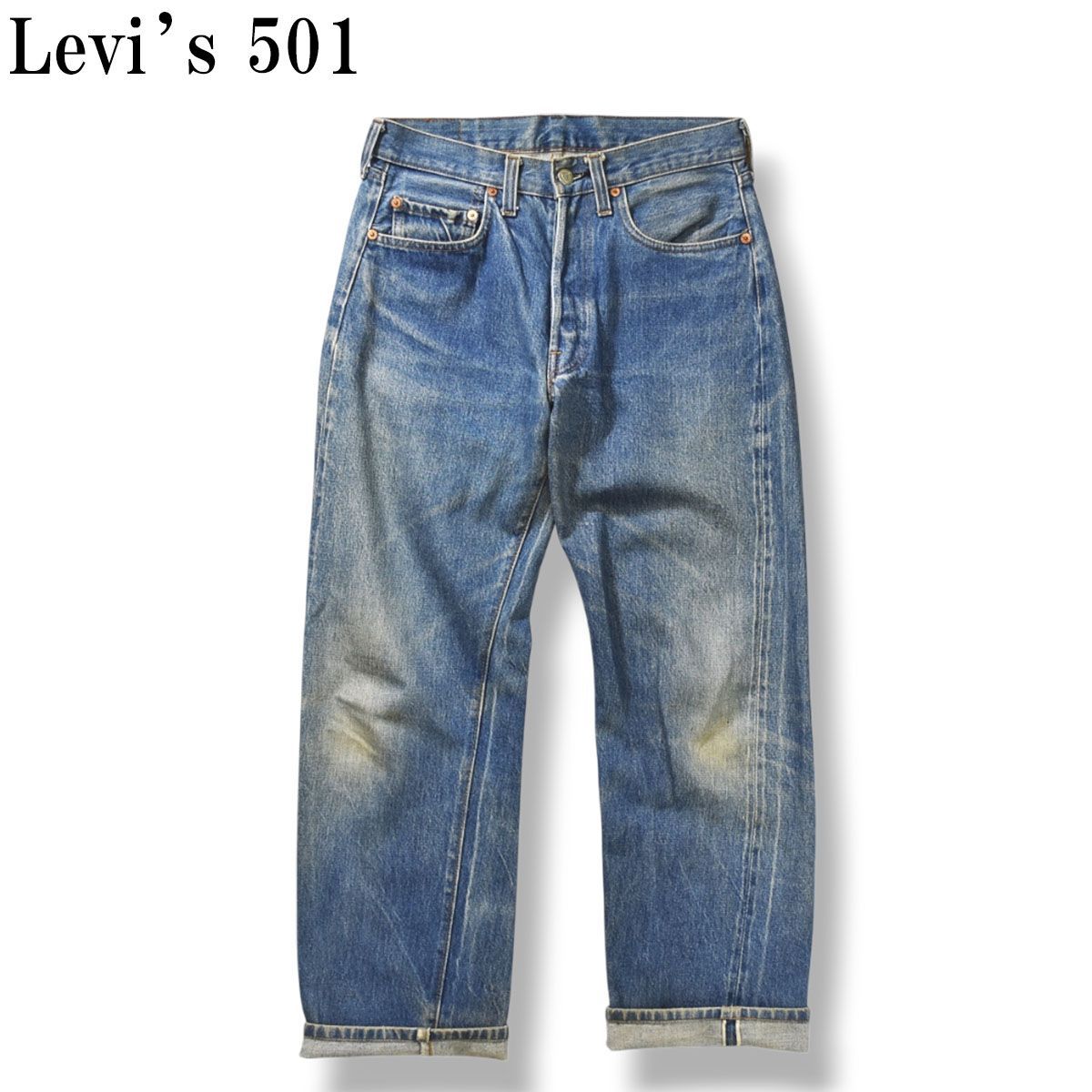 濃紺Levi'sリーバイス 502XXジーンズW33ヴィンテージ復刻テーパード赤