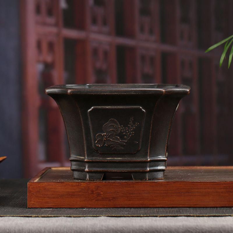 四方植木鉢 紫砂の鉢盆栽鉢 植木鉢 小品盆栽鉢 大品盆栽鉢