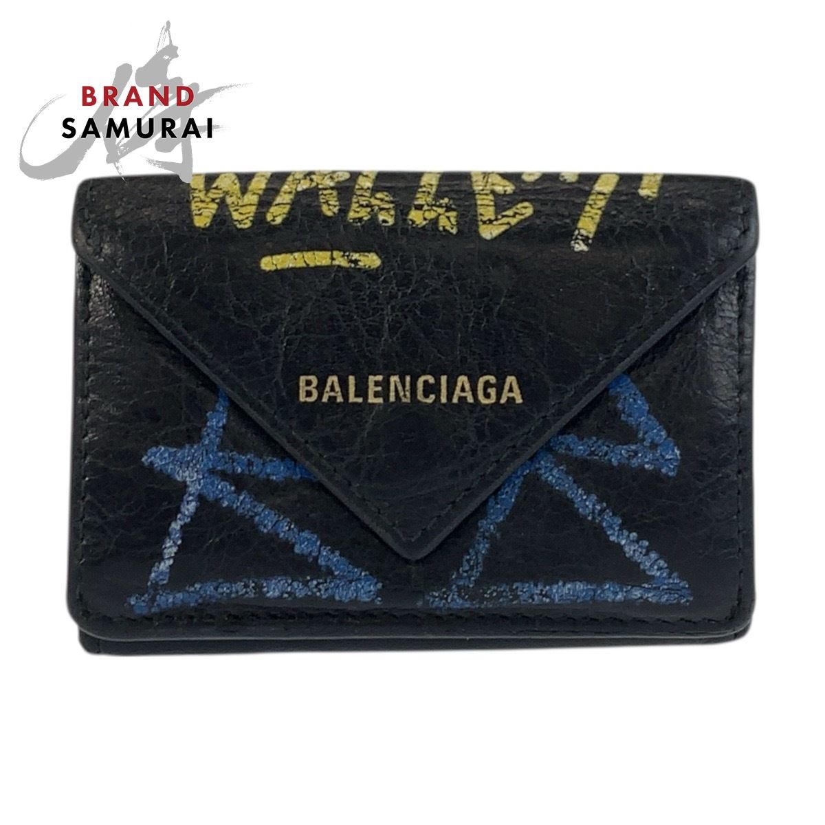 BALENCIAGA バレンシアガ グラフィティ ペーパーミニ ブラック 黒 891445 1060 Y 532244 折財布 コンパクトウォレット メンズ 505680