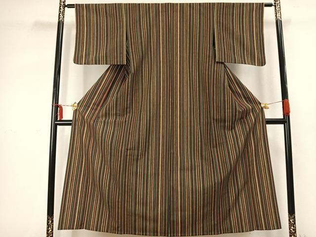 平和屋着物▽小紋　単衣　縞　洗える着物　AABC3789fy 平和屋着物▽小紋 単衣 縞 洗える着物 AABC3789fy 【公式通販】