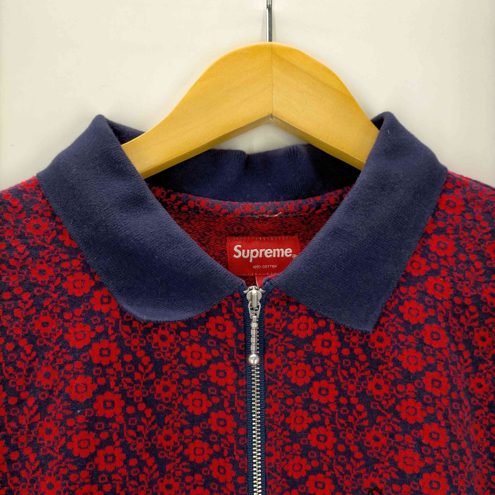 シュプリーム Supreme 18AW Floral Jacquard Zip L/S Polo メンズ import：L