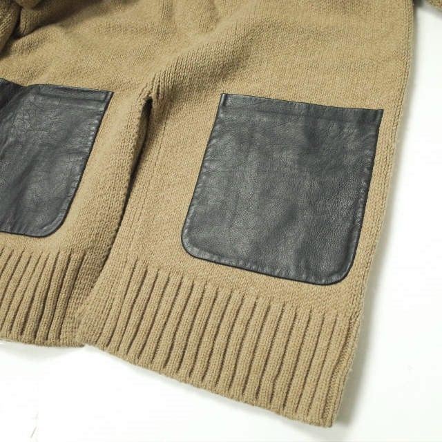 CINOH チノ 18AW V Neck Leather Pocket Knit Vネックレザーポケット 