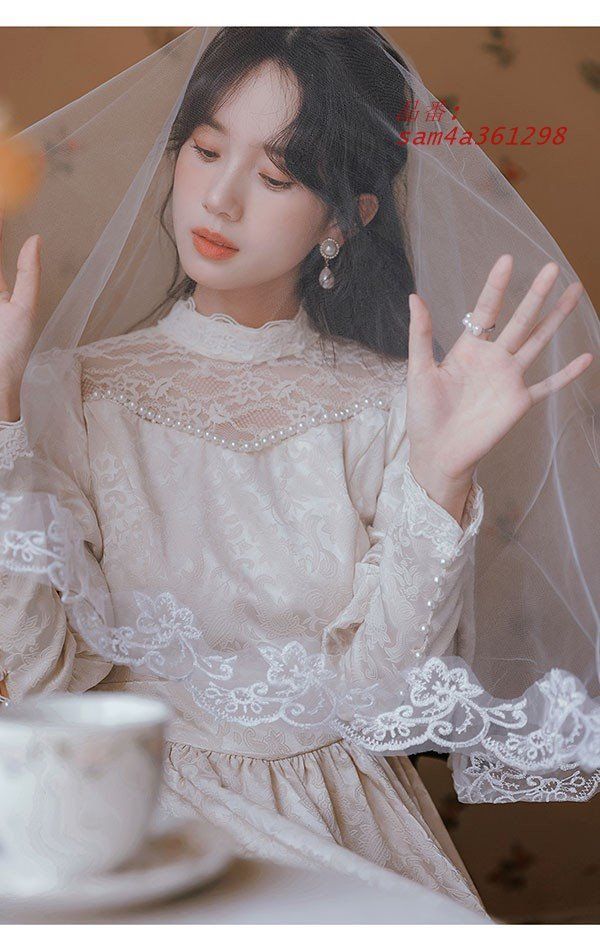 ウェディングドレス レース ホワイト 白 ロングドレス シンプル 結婚式 袖あり 披露宴 花嫁 フォト婚 前撮り 後撮り am4a361298