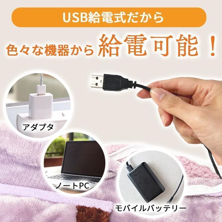 ブランケット 毛布 洗える 電熱アームポケット付き ヒーター ひざ掛け 裏地ボア USB モバイルバッテリー 手袋 ポケット 肩掛け 暖かい アウトドア 車内 WWW_KANDAIZUMI_COM