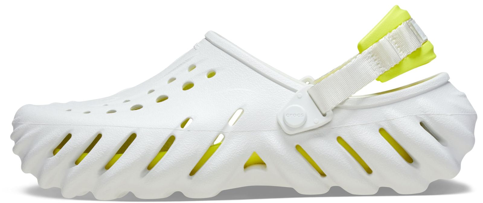 クロックス crocs サンダル エコー クロッグ Moonlight 207937-1NK ホワイト×イエロー|２４．０|Men s Lady s ホワイト|イエロー 24.0 cm 2E