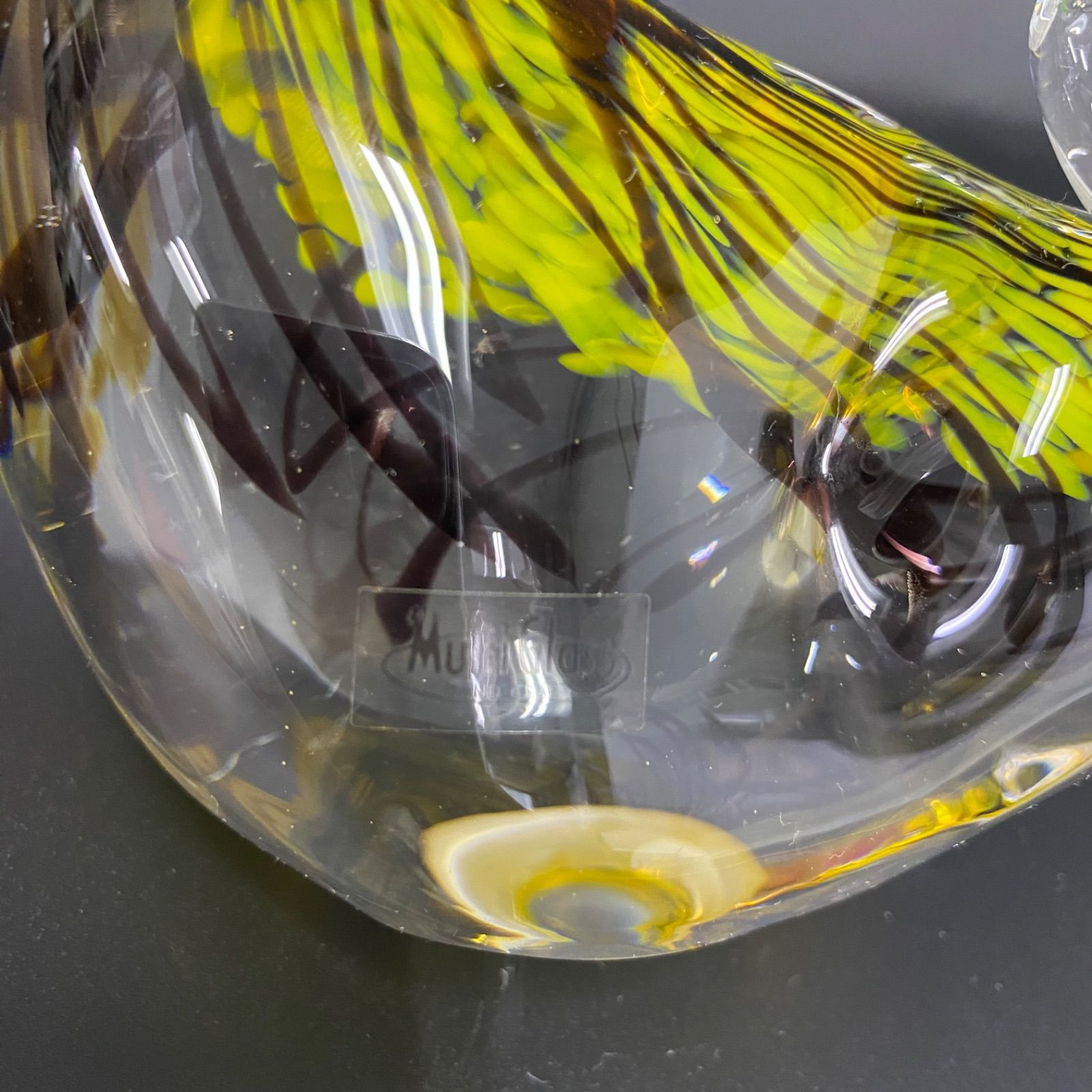 マルティグラス 虎？ 希少・美品】Multi Glass マルティグラス 虎 トラ ガラス工芸品