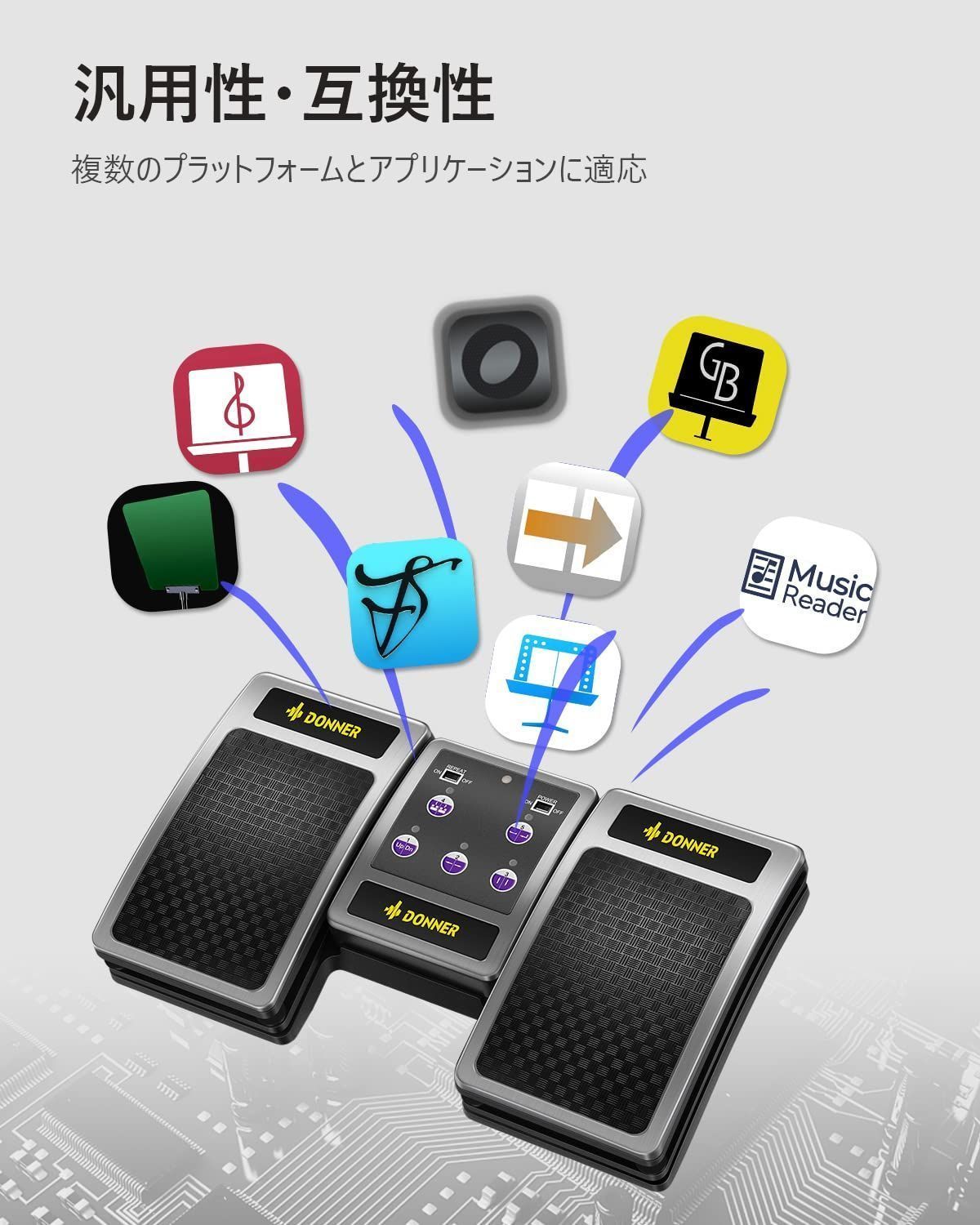 Donner タブレットページターナー ワイヤレス Page Turner 楽譜