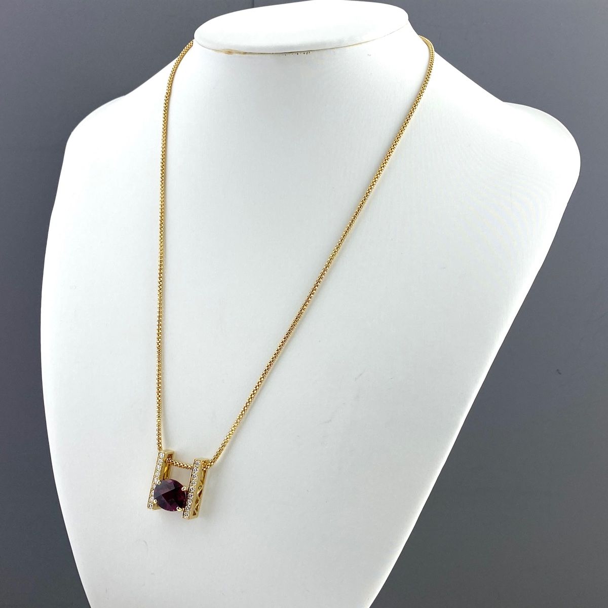 タサキ TASAKI ガーネット デザインネックレス YG イエローゴールド  