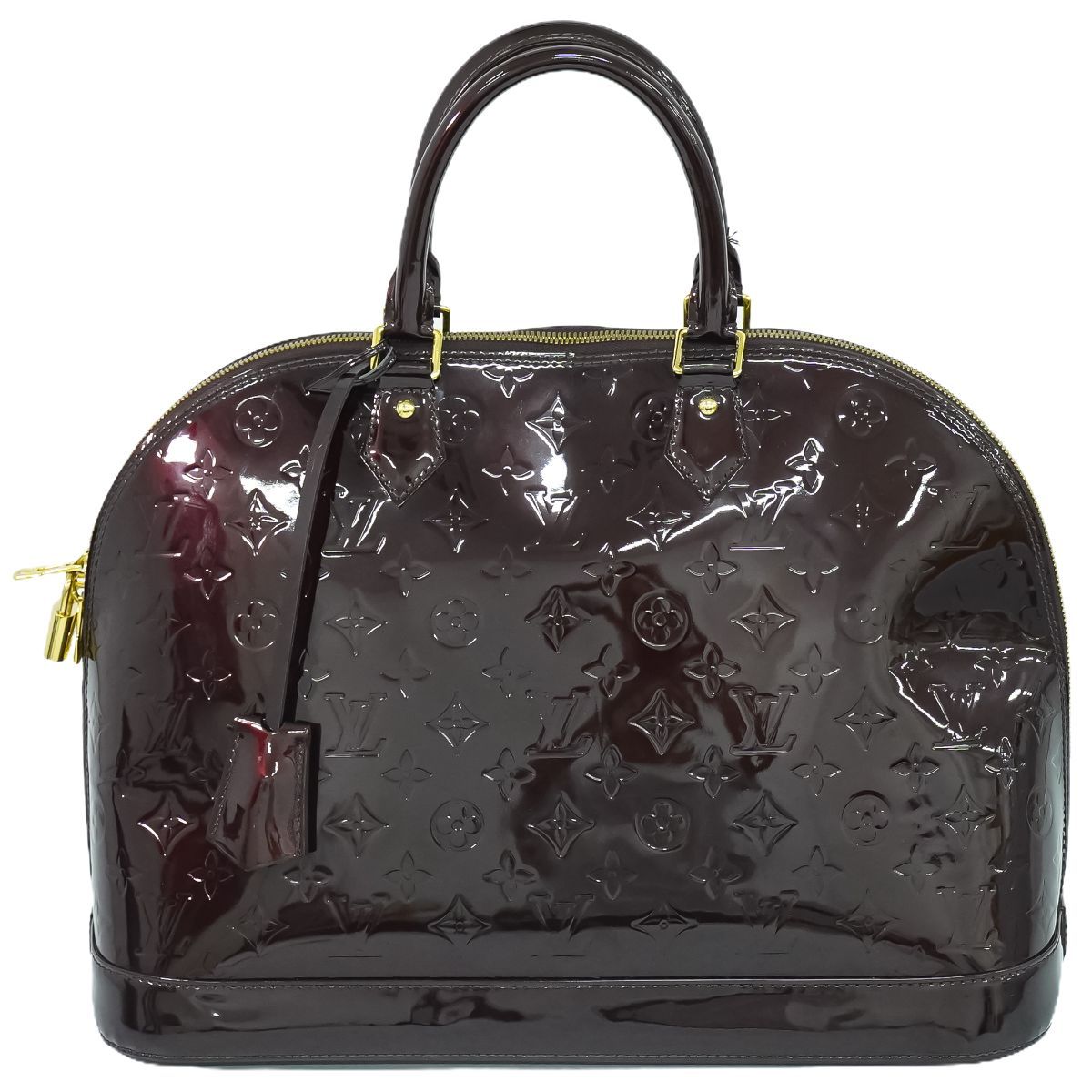 本物 ルイヴィトン LOUIS VUITTON LV アルマ GM ヴェルニ レザー 