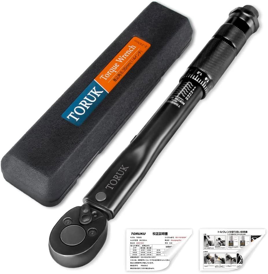 TORUK プレセット型 トルクレンチ 差込角9.5mm(3/8インチ) 2-24N・m 車/バイク修理レンチ タイヤ交換 自転車修理 バイク ...