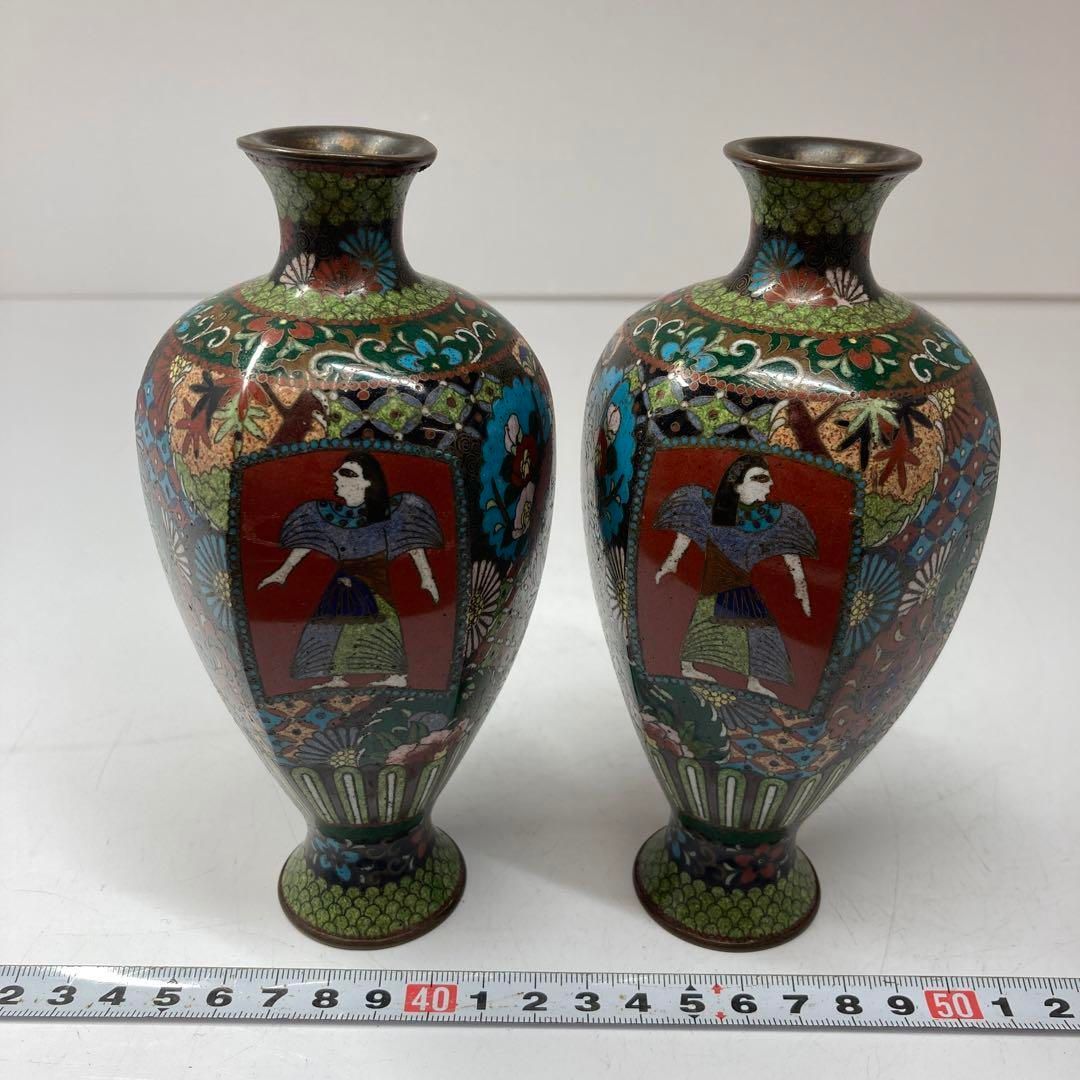 七宝一輪さし 七宝 花瓶 重量1.6kg 高さ約28cm 鳳凰紋 七宝