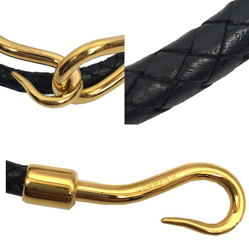 HERMESエルメスジャンボブレスレットチョーカーブラックaq9966