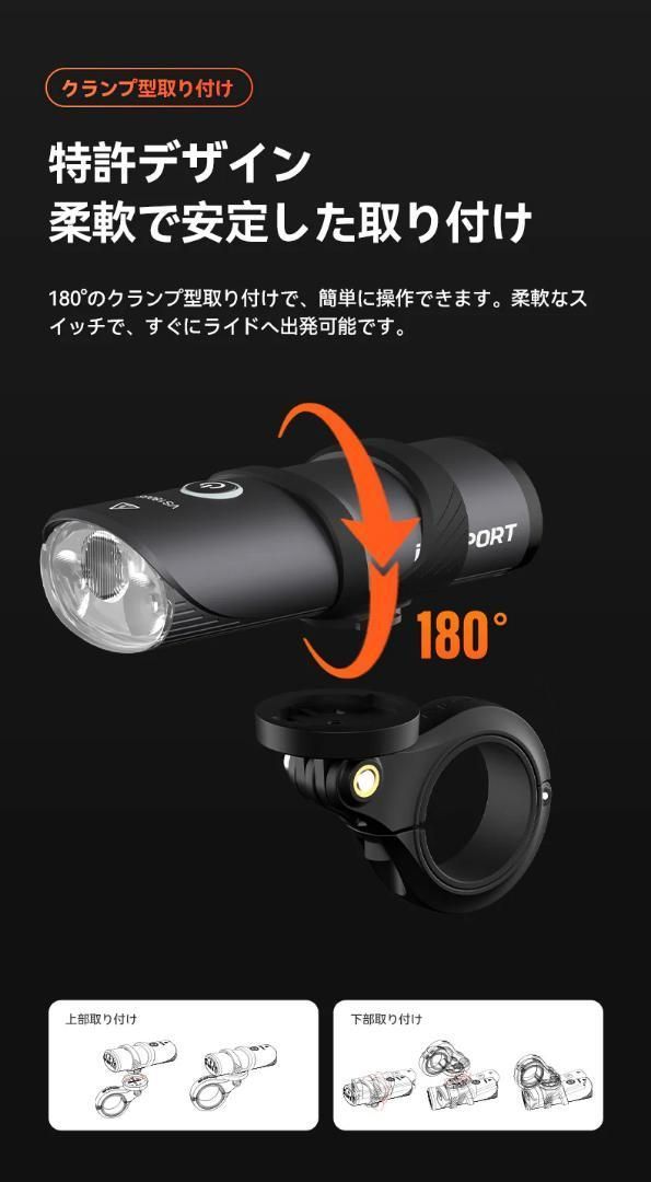 アイジーピースポーツ iGPSPORT VS1800S スマートフロントライト BRIGHTFACE_UK