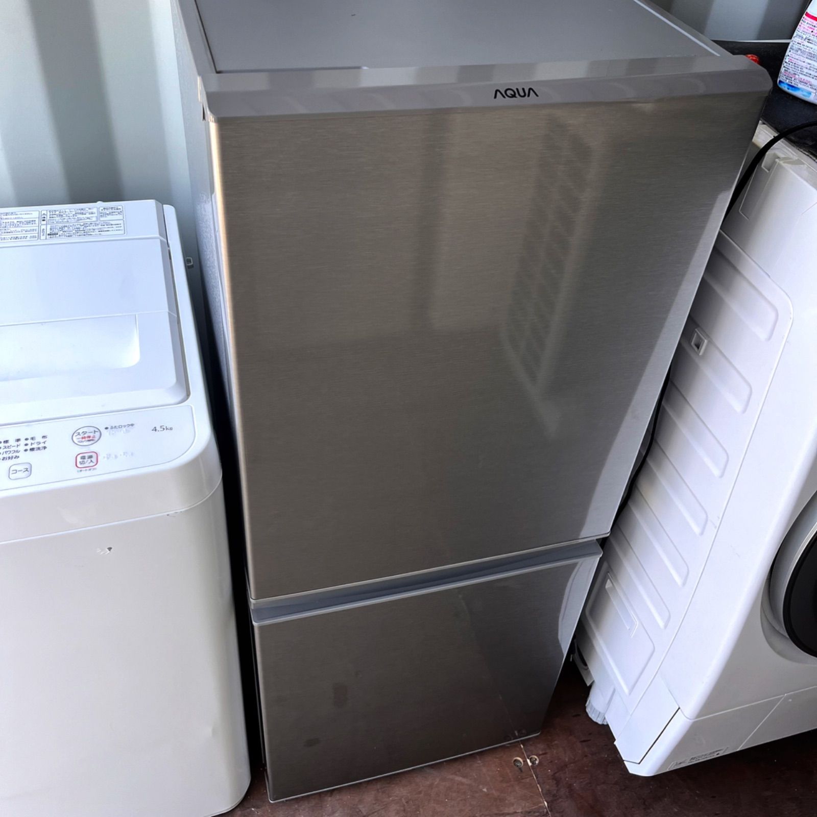 981取付無料！高性能おしゃれインテリアブラックシルバー洗濯機！冷蔵庫 取付無料！高性能・高年式AQUAスタイリッシュシルバー冷蔵庫