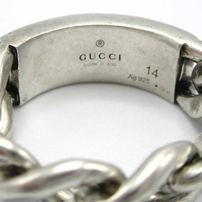 グッチ リング GUCCI ロゴエナメルプレート シルバー925 678711