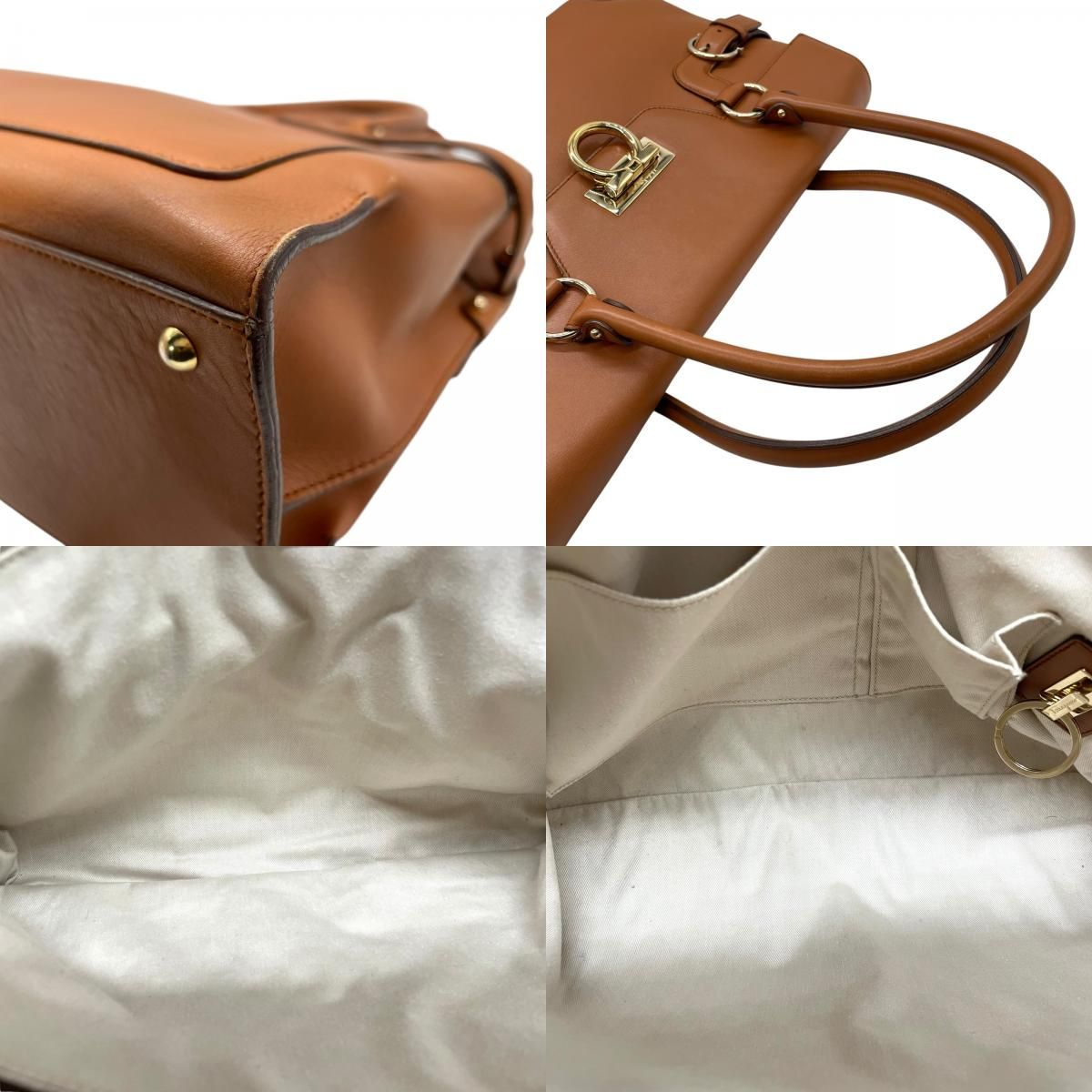 極美品 Salvatore Ferragamo フェラガモ ガンチーニ ハンドバッグ 