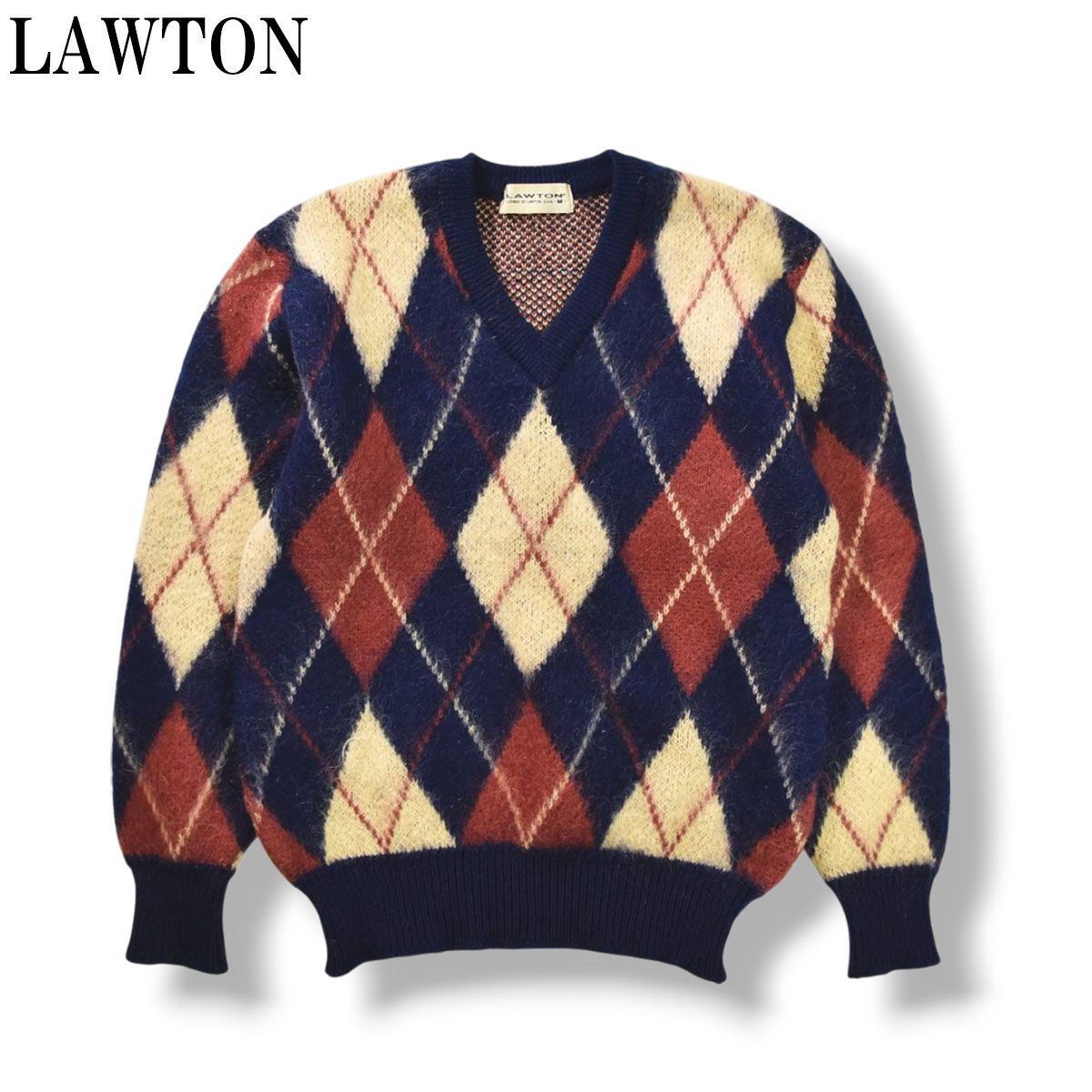 入手困難 80s90sヴィンテージ LAWTON U.S.A. Vネック アーガイル