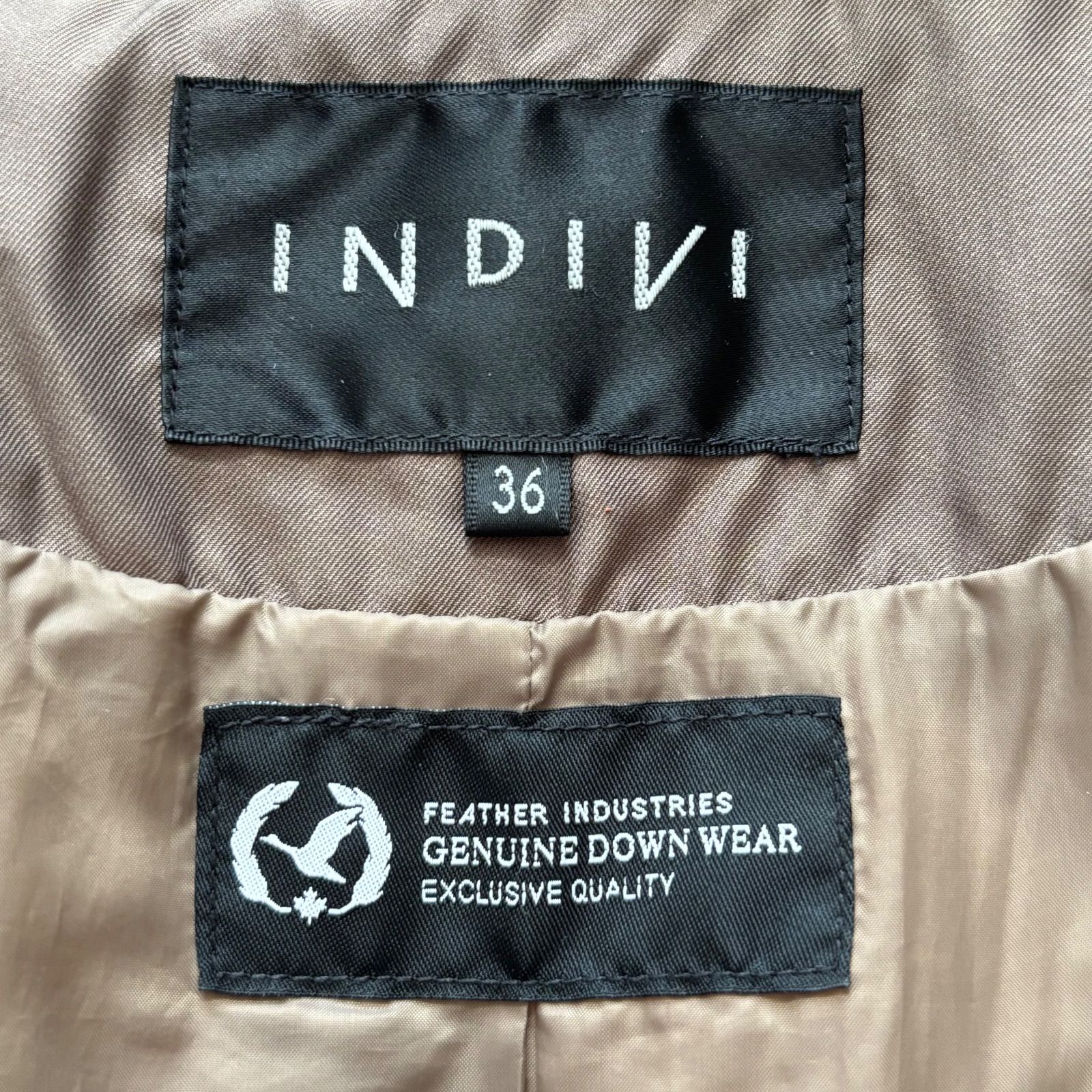 2023AW 美品INDIVI フーデッドファーダウンコート ブルーフォックスM 2023AW 美品 INDIVI フーデッドファーダウンコート ブルー