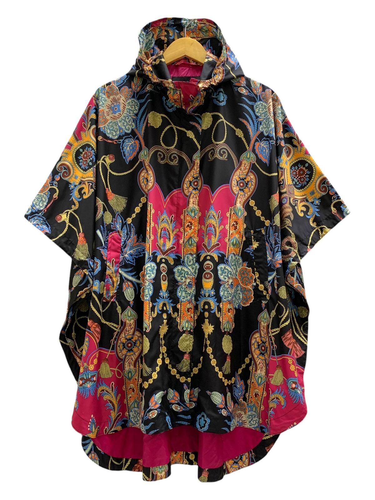 【未使用】ETROエトロ ナイロンケープ ポンチョ 40 総柄 レディース ETRO (エトロ) Floral Print Cape フローラル ナイロンケープ