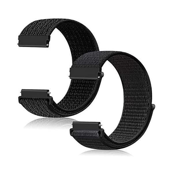 腕時計バンド 20mm 22mm Runostrich 時計バンド ループナイロンバンド NATOストラップに似通る 黒 反射黒 22mm