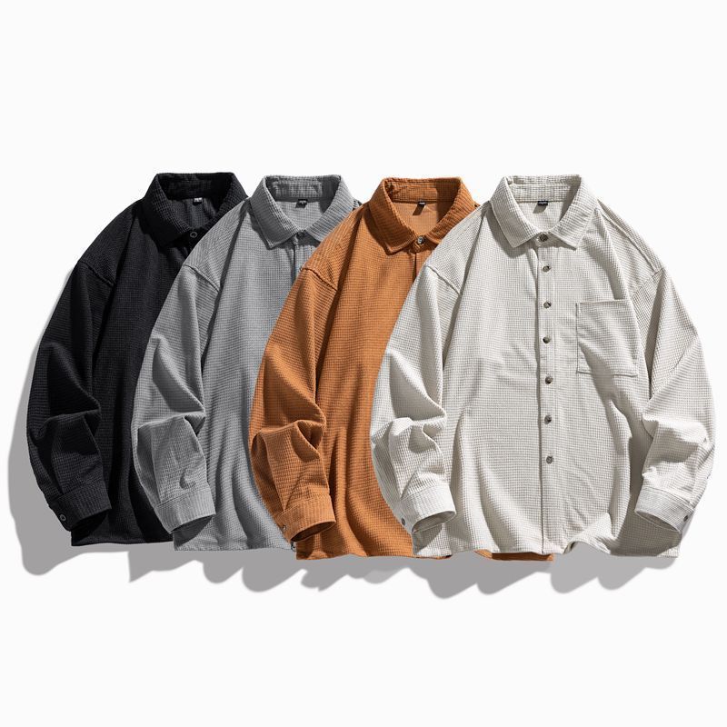 カジュアルシャツ シャツ メンズ 長袖 開襟 無地シャツ 無地 秋服 春服 トップス 通勤 長袖シャツ odaY898