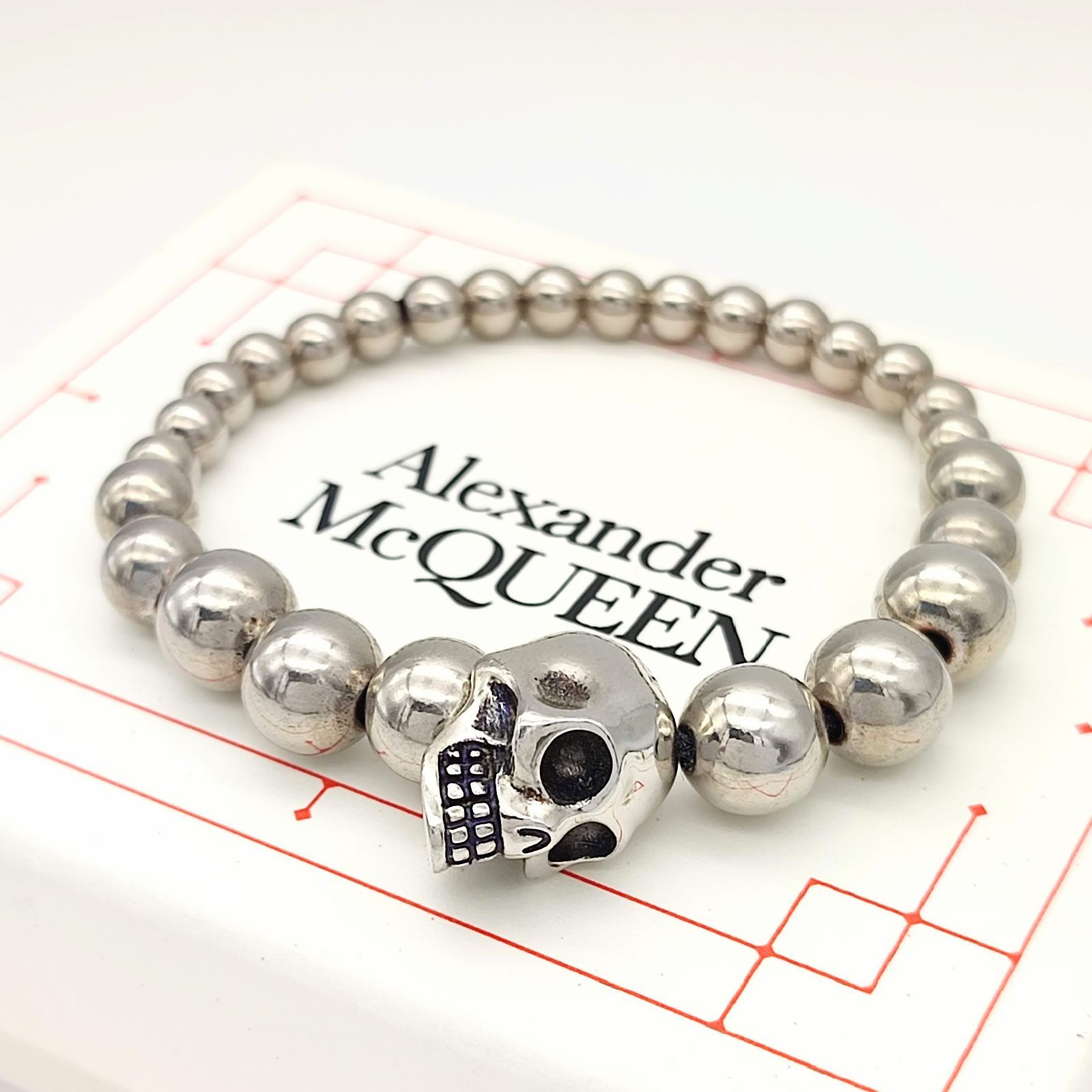 Alexander McQueen アレキサンダーマックイーン スカルチャーム シルバービーズブレスレット
