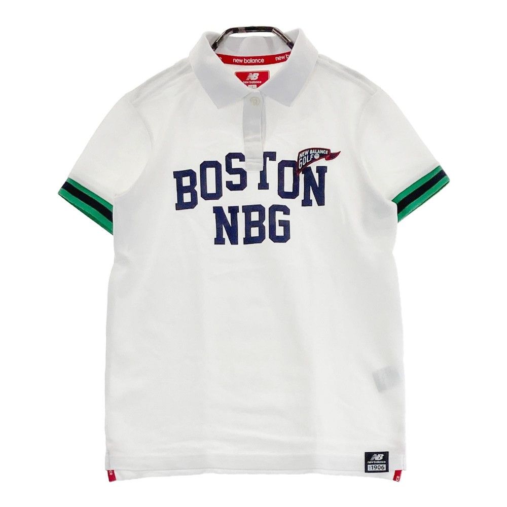 サイズ：0 NEW BALANCE GOLF ニューバランス  半袖ポロシャツ スニーカー総柄 ホワイト系 [240101462585] ゴルフウェア レディース ストスト サイズ：0 NEW BALANCE GOLF ニューバランス 半袖ポロシャツ