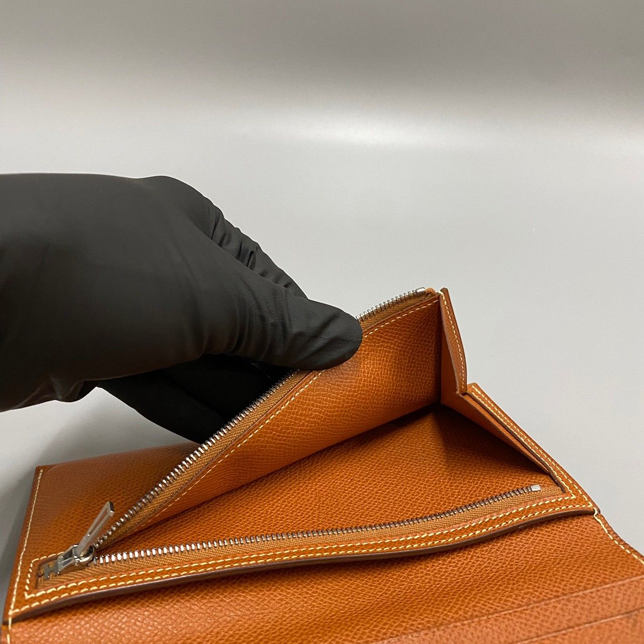 美品 □H刻印 保存箱付 HERMES エルメス ベアン ヴォーエプソン レザー 