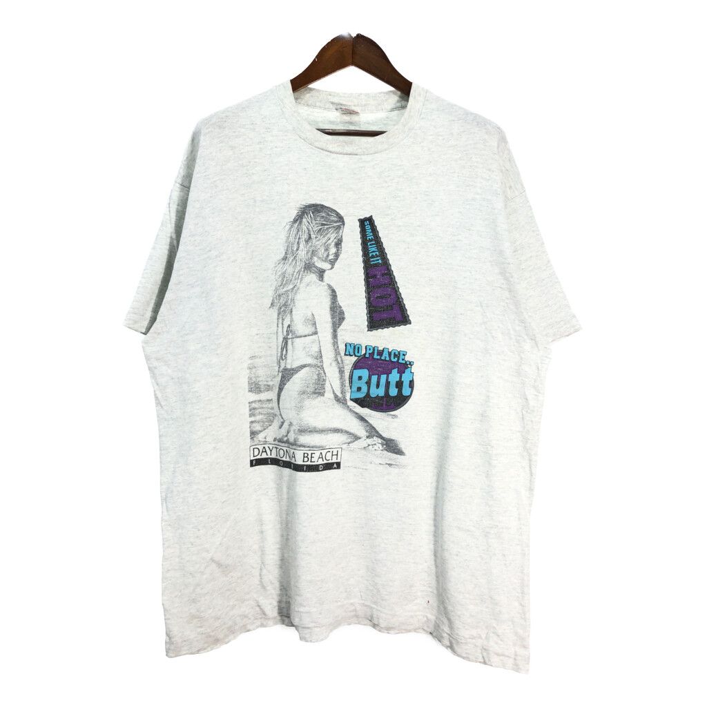 90年代 FRUIT OF THE LOOM DAYTONA BEACH Ｔシャツ グレー メンズ XXL 古着 U1221