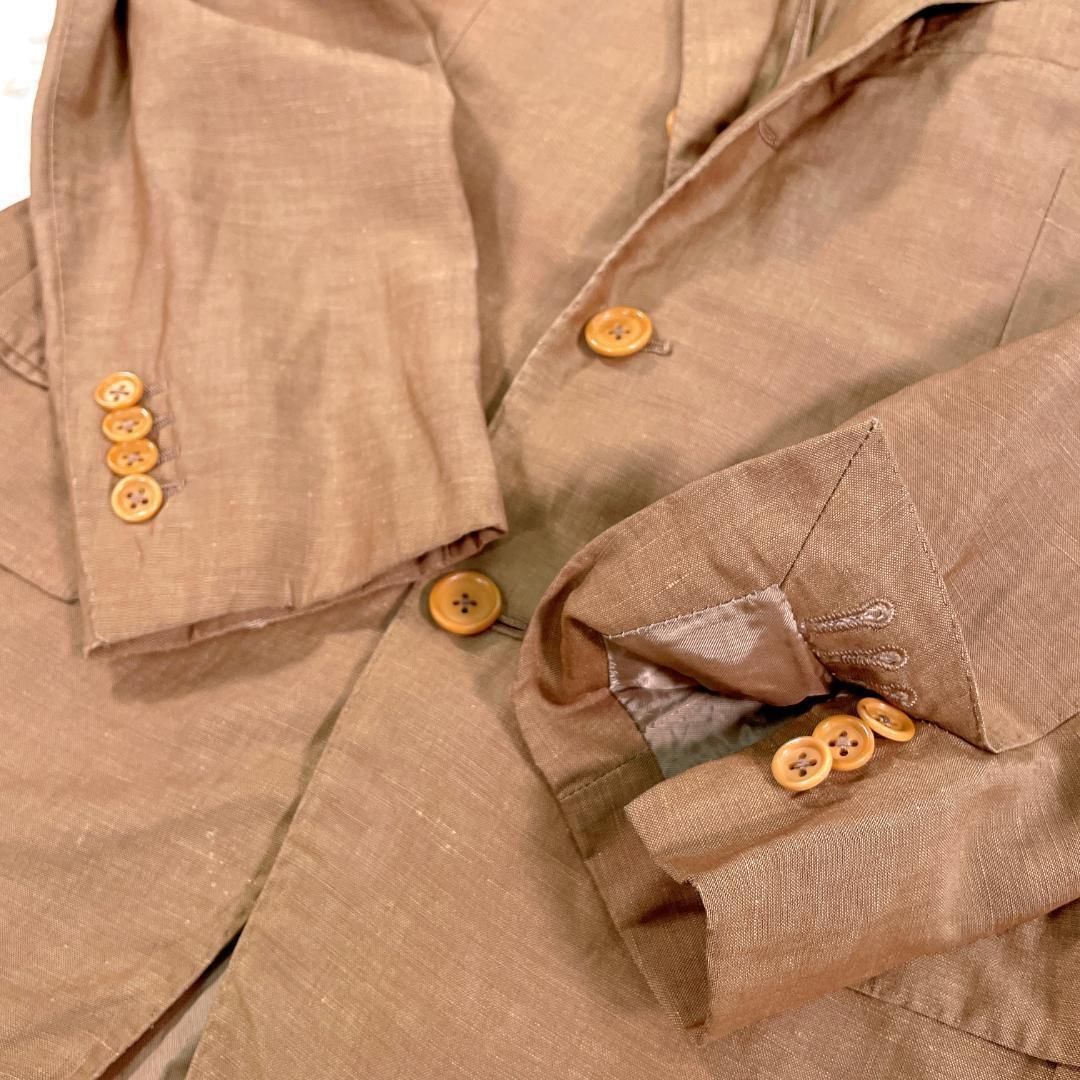 リネン使用✨ Sartoria Partenopea ジャケット 42 ブラウン テーラード