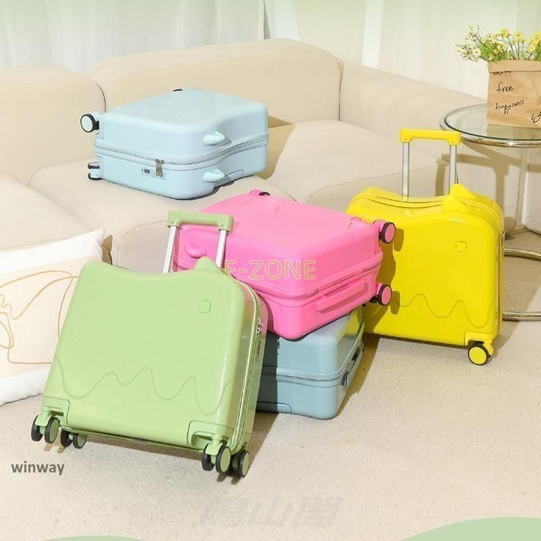 スーツケース キッズ 子供用 18インチ キャリーケース 乗れる キッズキャリー 乗れるキャリー かわいい 耳付き ネコ耳 おしゃれ 女の子 男の子