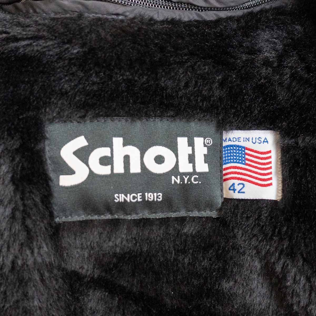 美品】SCHOTT【643/シングルライダースジャケット】42 ボアライナー 
