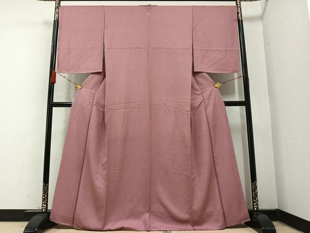 平和屋着物 上質な色無地 退紅色 正絹 AABB0438ph