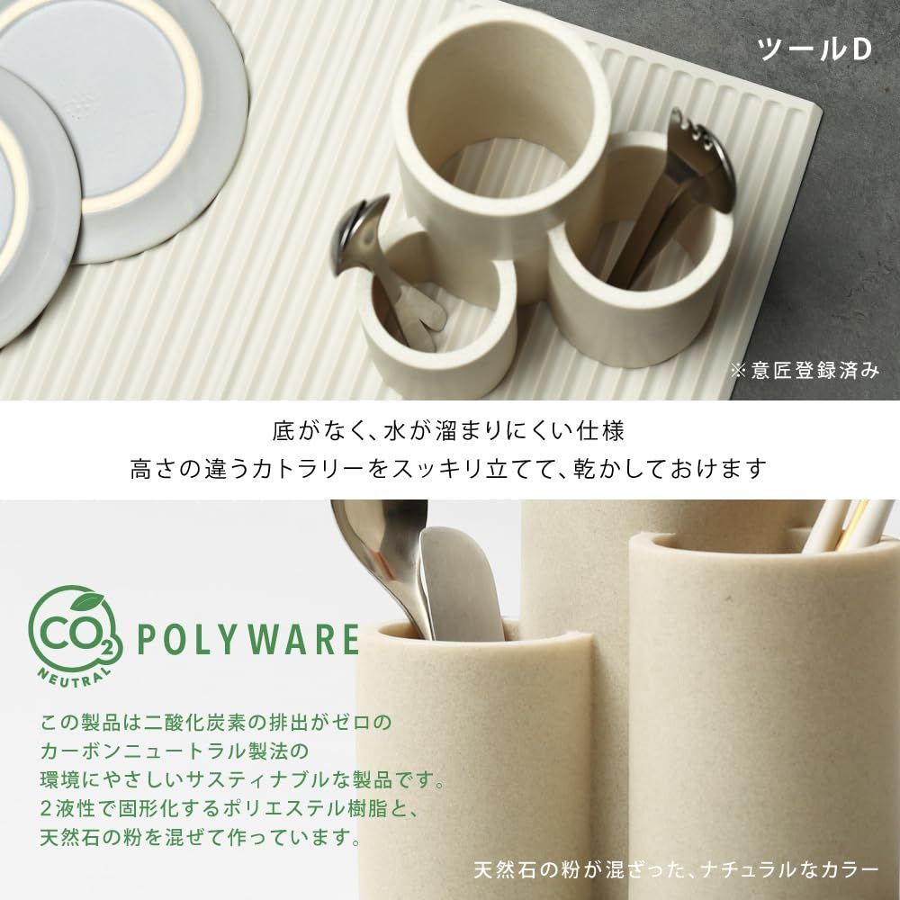 ３点 セット Kitchen ディッシュラック Drainers ツールスタンド Sculpture gift シリコンマット black キッチン ギフト ドレーナー イデアコ スカルプチャー ideaco ブラック