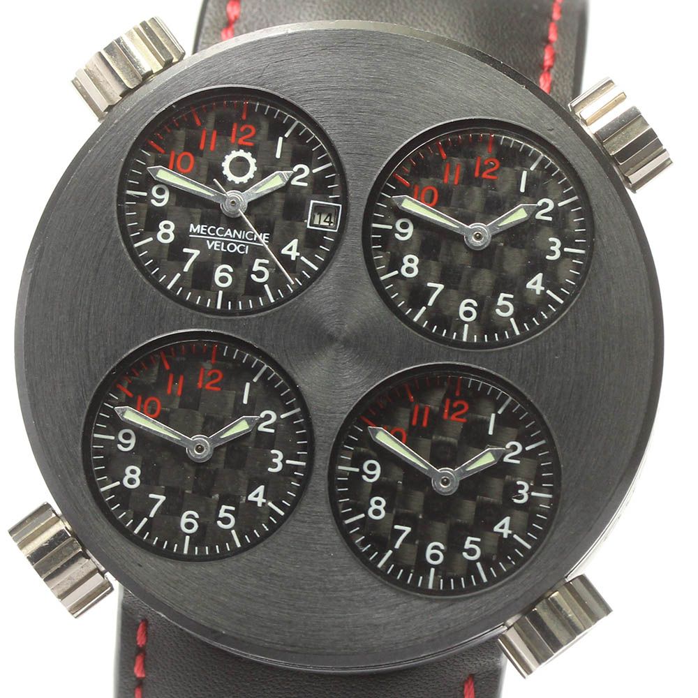 メカニケヴェローチ クワトロヴォルヴァレ44 クロノグラフ 自動巻き メンズ 腕時計 18Kピンクゴールドベゼル W144K082