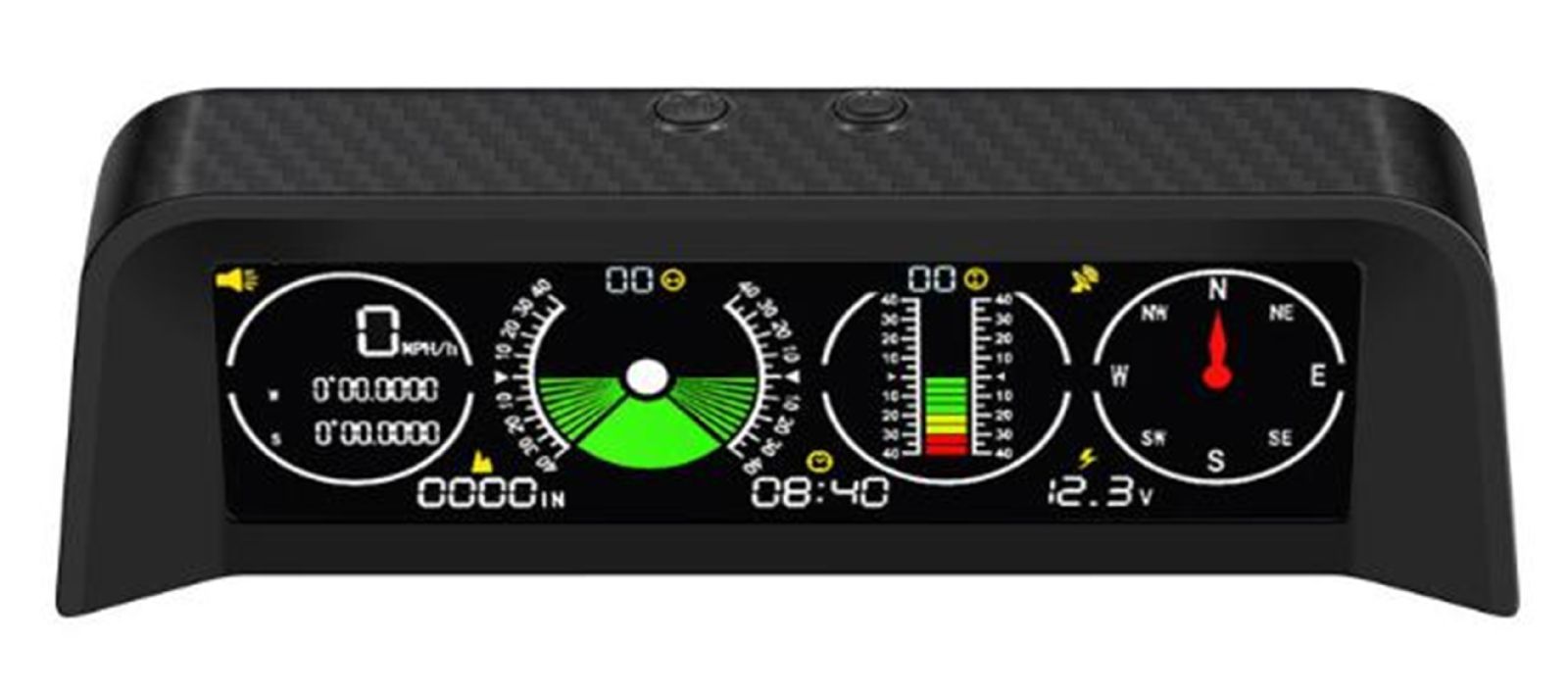 デジタル クリノメーター HUD GPS 速度計 電子コンパス 傾斜計 水平