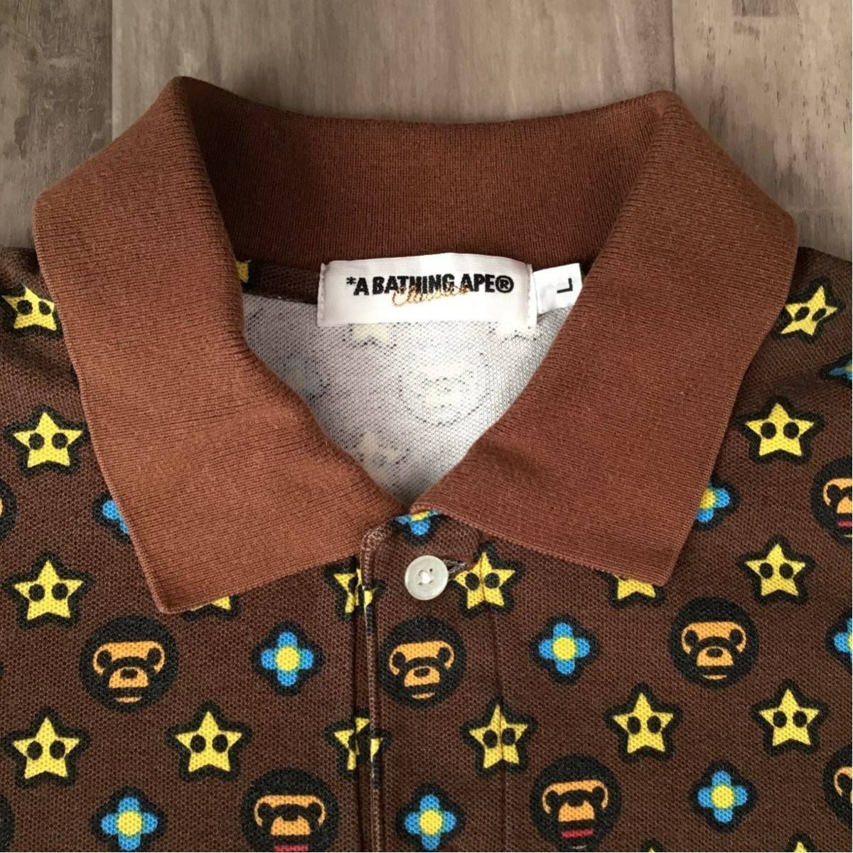 マイロ モノグラム ポロシャツ Lサイズ a bathing ape BAPE star