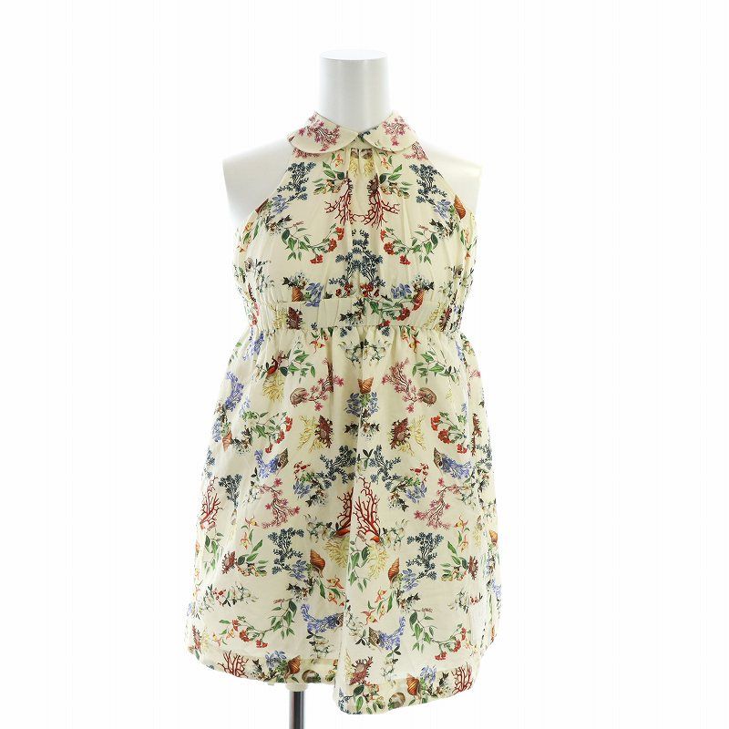 バーバリー BURBERRY ワンピース ノースリーブ フラワー 花柄 総柄 ミドル 6Y 116cm アイボリー GY19 /MQ