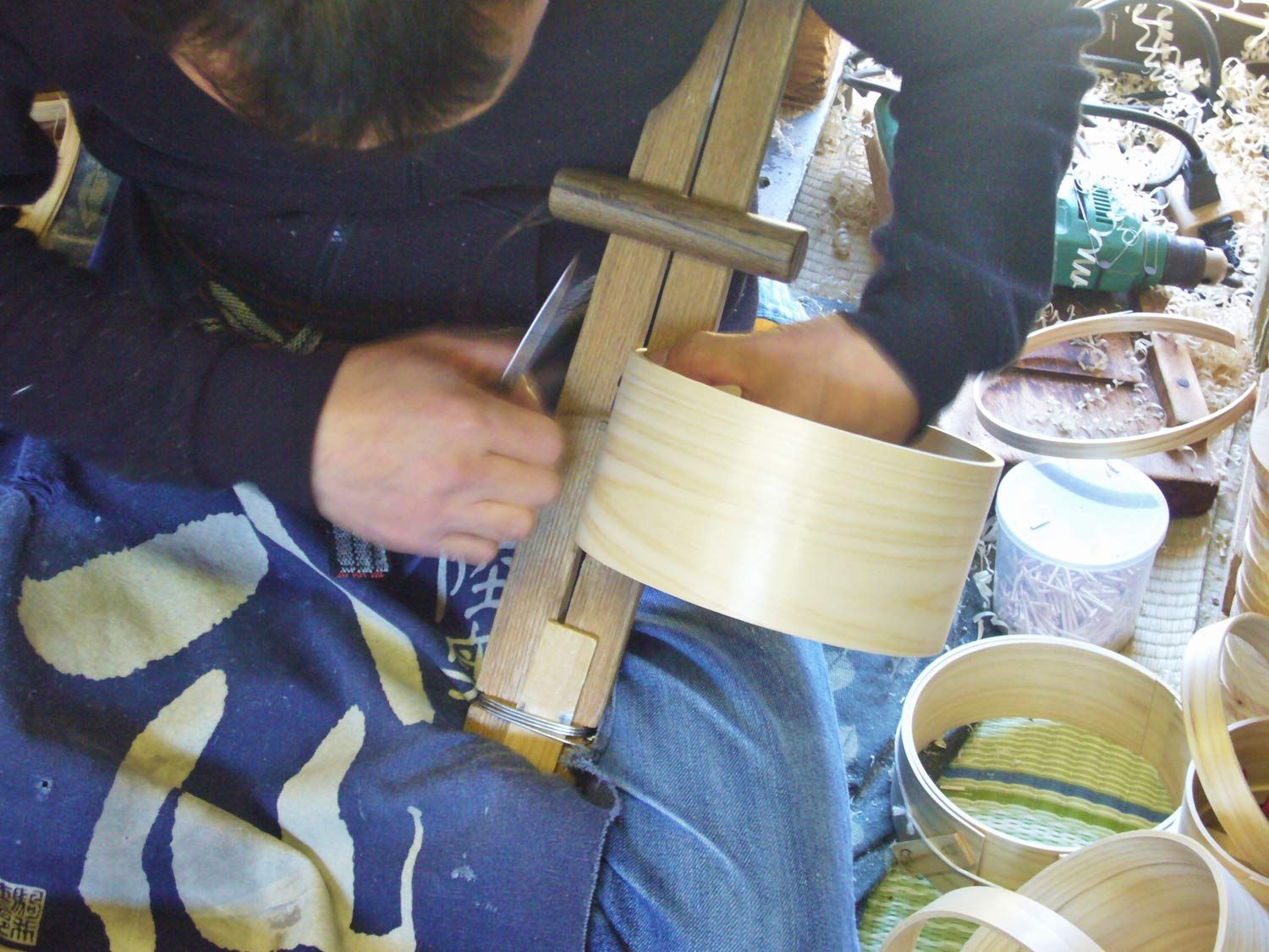 木曽工芸 おひつ 手造り 曲げ輪 日本製 木製 ひのき さわら さくら 3